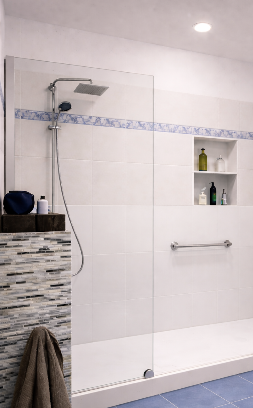 Barrierefreies Bad mit bodengleicher Dusche